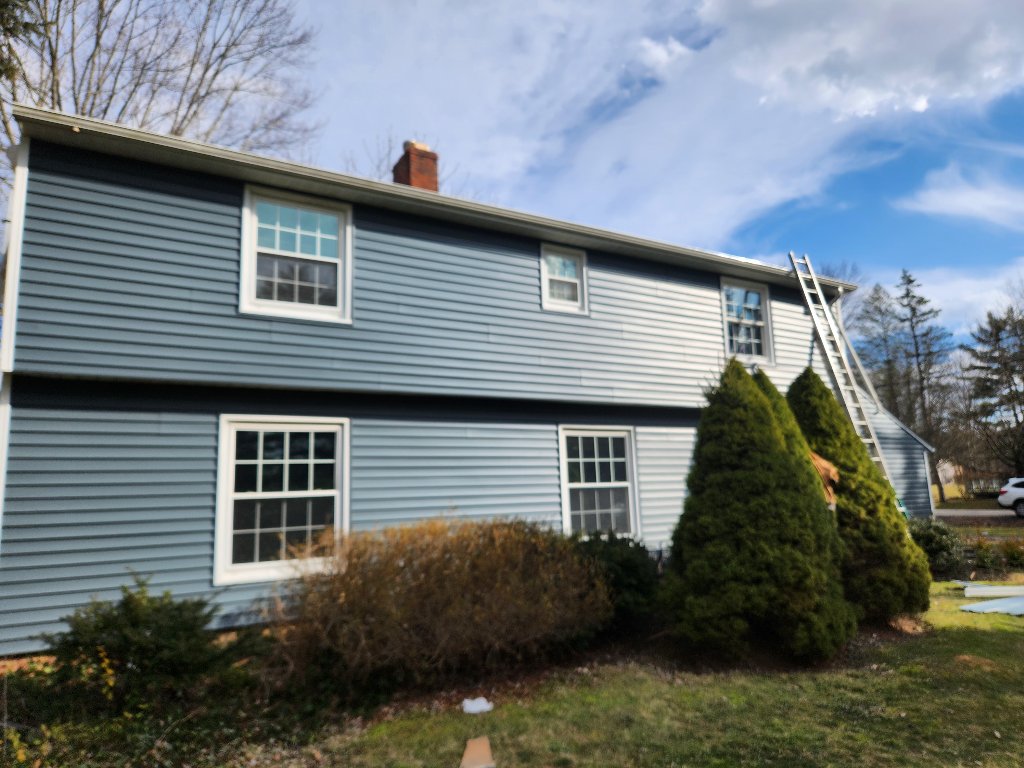 Professional siding installation completed