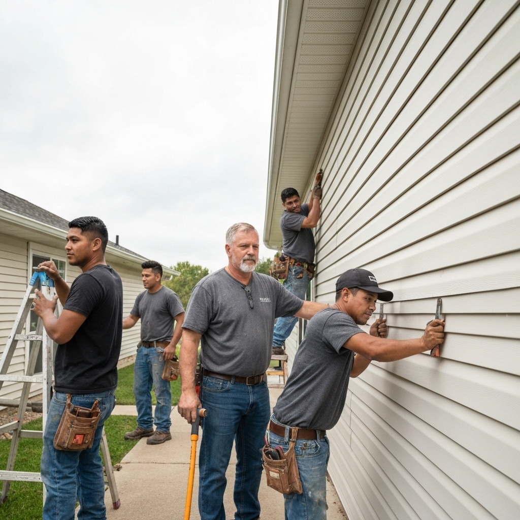 YICN professional siding installation team working on home exterior in Cleveland Ohio